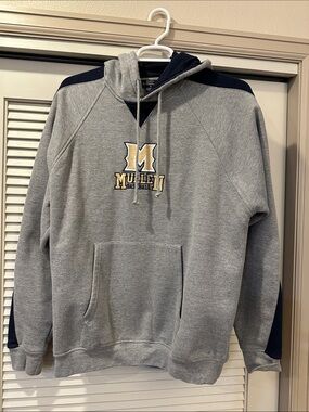 Mullen Mustangs High School Gray & Navy Pullover Hoodie